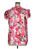 Unbranded 100% Polyester Floral Pink Short Sleeve Blouse Size XL - photo 1