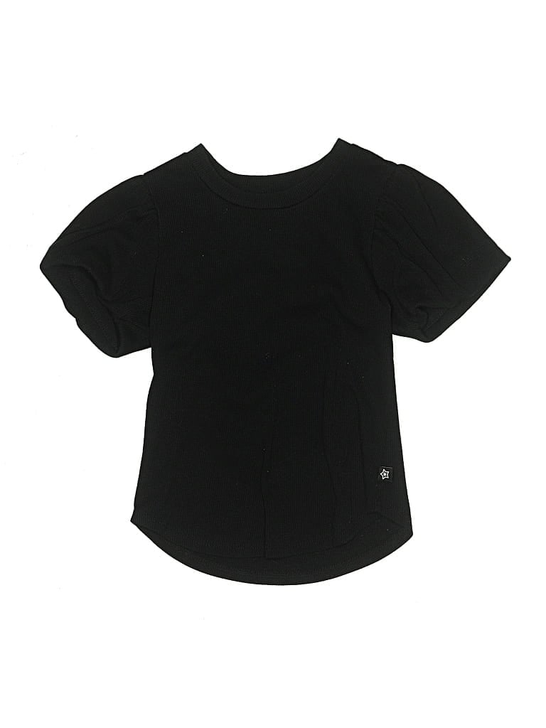 Pre-owned Pixielane Kids' Short Sleeve Top Black Keyhole Neckline Tops