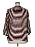 Assorted Brands 100% Polyester Stripes Burgundy Brown 3/4 Sleeve Blouse Size XL - photo 2