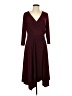 Perceptions Solid Burgundy Casual Dress Size L - photo 1