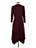 Perceptions Solid Burgundy Casual Dress Size L - photo 2