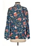 Tucker 100% Silk Floral Blue Long Sleeve Silk Top Size M - photo 2