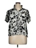 Jessica Simpson 100% Viscose Floral Silver Short Sleeve Blouse Size XL - photo 1