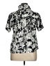 Jessica Simpson 100% Viscose Floral Silver Short Sleeve Blouse Size XL - photo 2