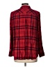 J.Jill 100% Rayon Plaid Red Long Sleeve Button-Down Shirt Size L - photo 2