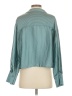 Zara Metallic Teal Long Sleeve Blouse Size XS - photo 2