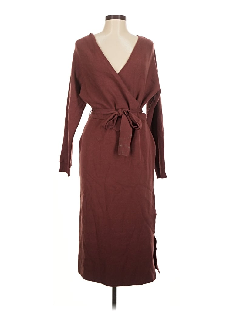 Pre-owned Nicole Miller Cardigan Sweater In Burgundy