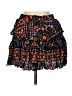 Olivaceous 100% Rayon Floral Black Casual Skirt Size M - photo 2