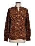 Karl Lagerfeld Paris 100% Polyester Animal Print Brown Long Sleeve Blouse Size M - photo 1