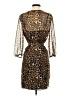 Express 100% Polyester Animal Print Brown Cocktail Dress Size S - photo 2