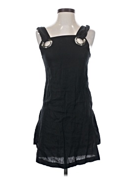 striped tank dress black white Linen Midi Tank Dress w/ Contrast Seams