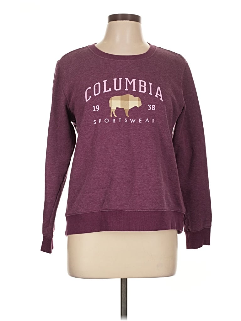 Pre-owned Columbia Sweatshirt In Burgundy