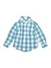 Janie and Jack 100% Cotton Checkered-gingham Blue Long Sleeve Button-Down Shirt Size 2T - photo 1