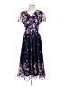 DKNY 100% Polyester Floral Blue Casual Dress Size 4 (petite) - photo 1