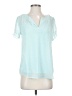 DR2 100% Polyester Teal Short Sleeve Blouse Size XS - photo 1