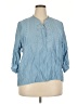Unbranded Blue 3/4 Sleeve Blouse Size 2X - photo 1