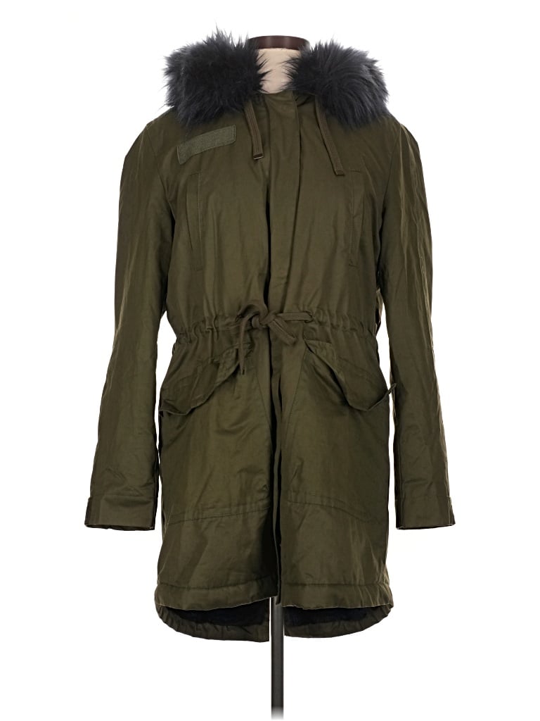 Pre-owned Ann Taylor Loft Raincoat In Green