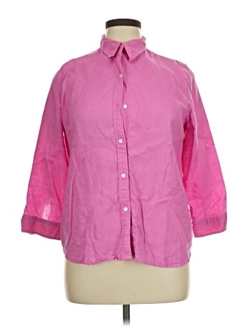 Chaps 3/4 Sleeve Button-Down Shirt (view 1)