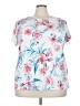 Ideology Floral White Short Sleeve Blouse Size 3X - photo 1