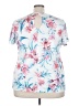 Ideology Floral White Short Sleeve Blouse Size 3X - photo 2