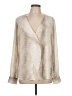 Kenar 100% Polyester Metallic Ivory Long Sleeve Blouse Size L - photo 1