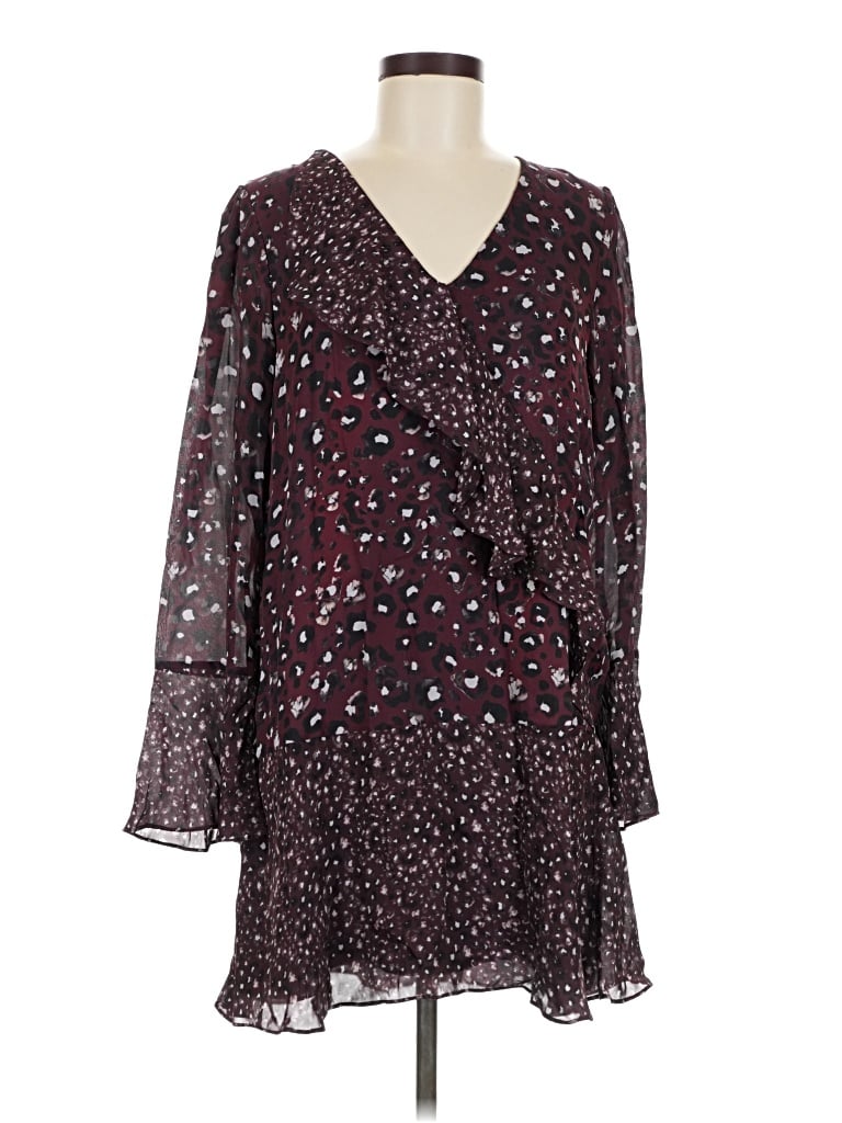 Pre-owned Parker Casual Dress In Burgundy