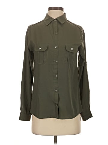 Aqua Long Sleeve Blouse (view 1)
