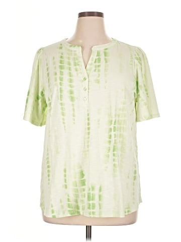 Belle By Kim Gravel Short Sleeve Henley (view 1)
