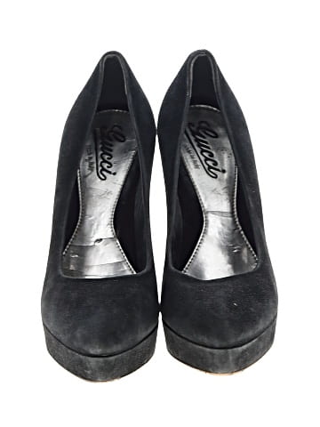 Gucci Vintage Suede Stiletto Heel Platform Pumps (view 2)