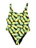 Assorted Brands Print Yellow One Piece Swimsuit Size L - photo 1