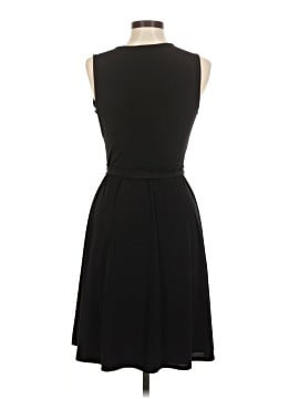black knit dress with gold buttons Sleeveless Knit Dress w/ Pockets and Side Button Trim