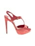 Prada Red Orange Coral Suede Platform Ankle Strap Sandals Size EU 35 - photo 1