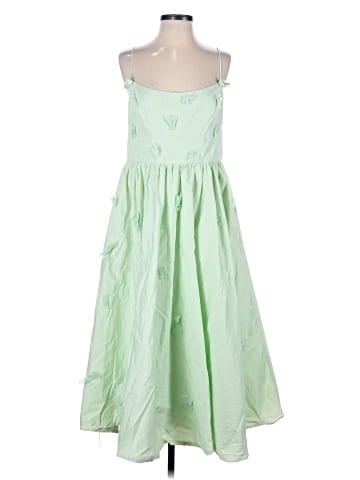 Self-Portrait Floral-appliqué cotton Poplin Midi Dress (view 1)