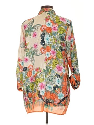 Johnny Was 3/4 Sleeve Silk Top (view 2)