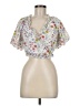 70°F/21°C 100% Polyester White Short Sleeve Blouse Size M - photo 1