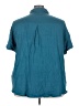 Unbranded 100% Polyester Solid Teal Short Sleeve Blouse Size 4XL - photo 2