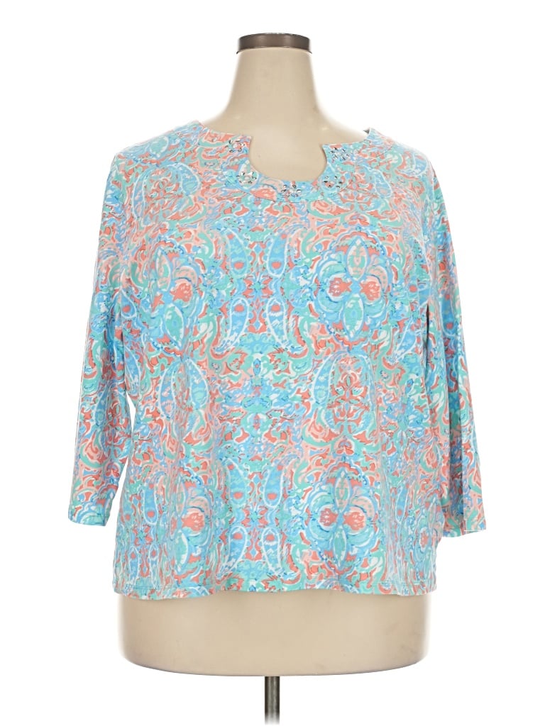 Pre-owned Ruby Rd. 3/4 Sleeve Blouse In Blue