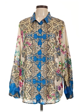 Johnny Was Long Sleeve Silk Top