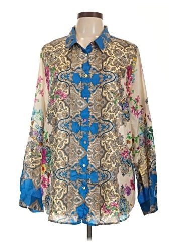 Johnny Was Long Sleeve Silk Top (view 1)