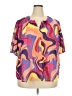 Nicole Miller 100% Polyester Purple Short Sleeve Blouse Size 3X - photo 1