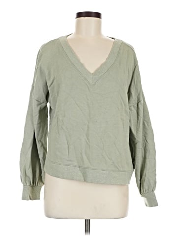 Madewell Hemp-Cotton V-Neck Sweatshirt (view 1)