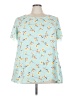 ING 100% Polyester Teal Short Sleeve Blouse Size 3X - photo 1