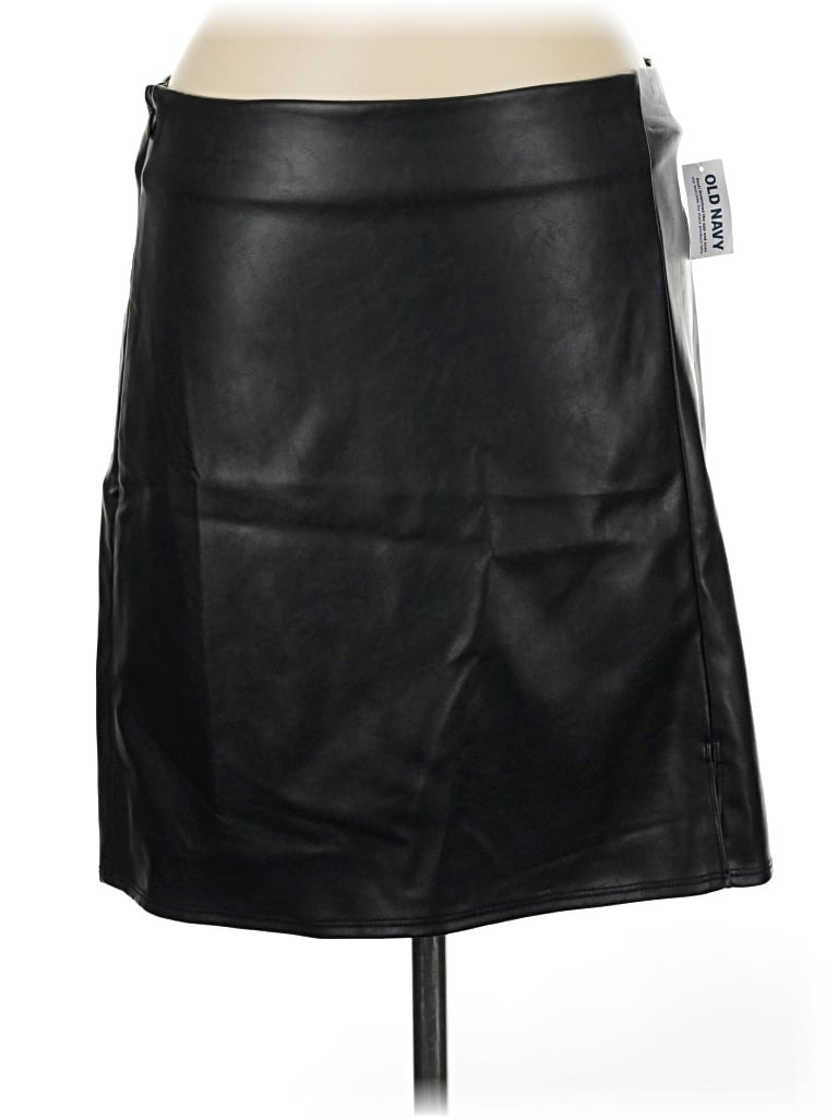 Old Navy Faux Leather Skirt In Black