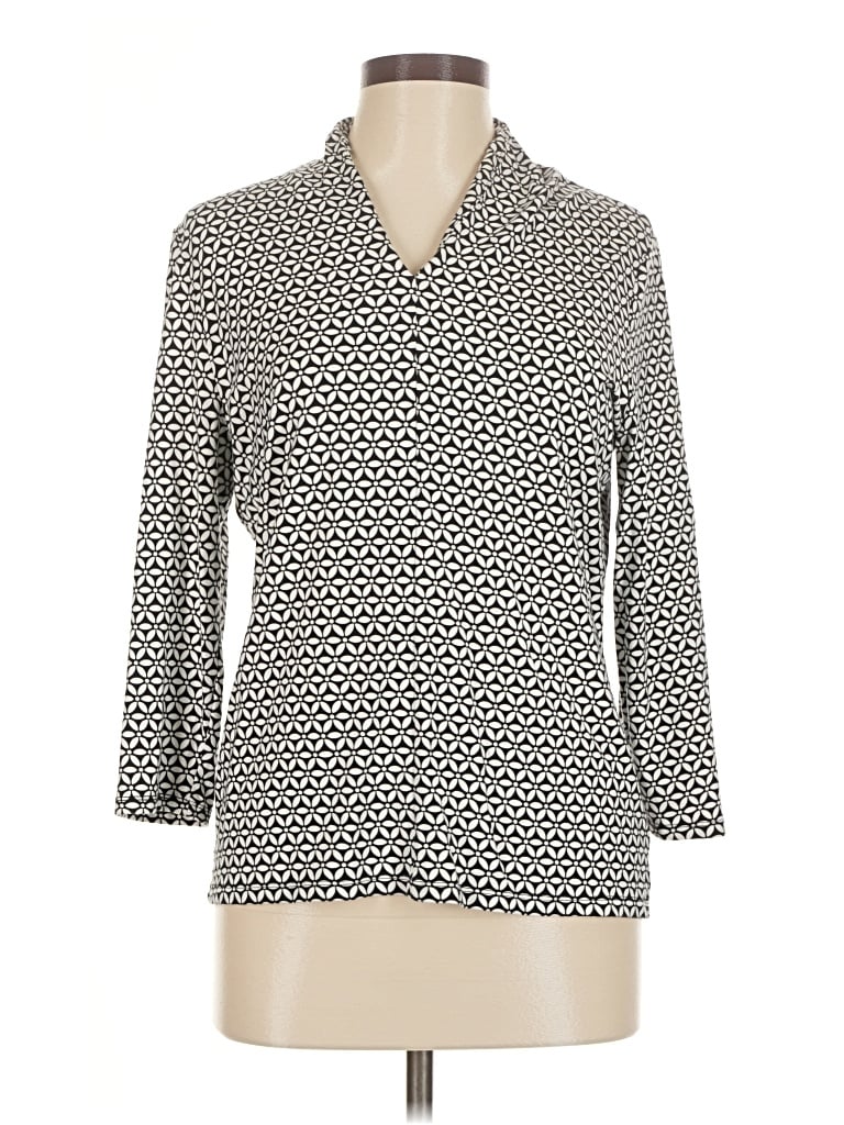 Pre-owned Talbots 3/4 Sleeve Blouse In Gray