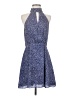 Parker 100% Polyester Polka Dots Blue Cocktail Dress Size S - photo 1