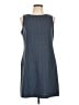 Unbranded 100% Polyester Chevron-herringbone Gray Blue Casual Dress Size 12 - photo 1