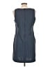 Unbranded 100% Polyester Chevron-herringbone Gray Blue Casual Dress Size 12 - photo 2
