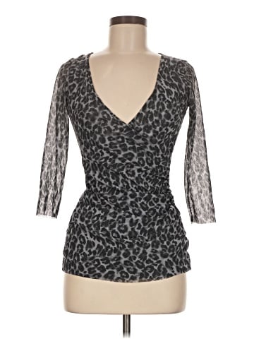 Black Saks Fifth Avenue 3/4 Sleeve Top (view 1)