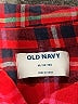 Old Navy 100% Cotton Plaid Red Long Sleeve Button-Down Shirt Size 14 - 16 - photo 3