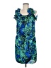 Collective Concepts 100% Polyester Print Blue Cocktail Dress Size M - photo 1